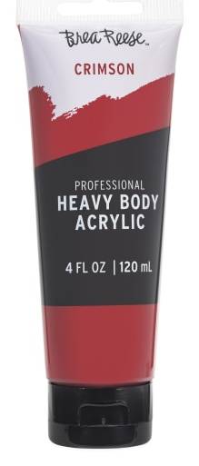 Brea Reese Professional Heavy-Body Acrylic Paint, Crimson (4 fl oz)
