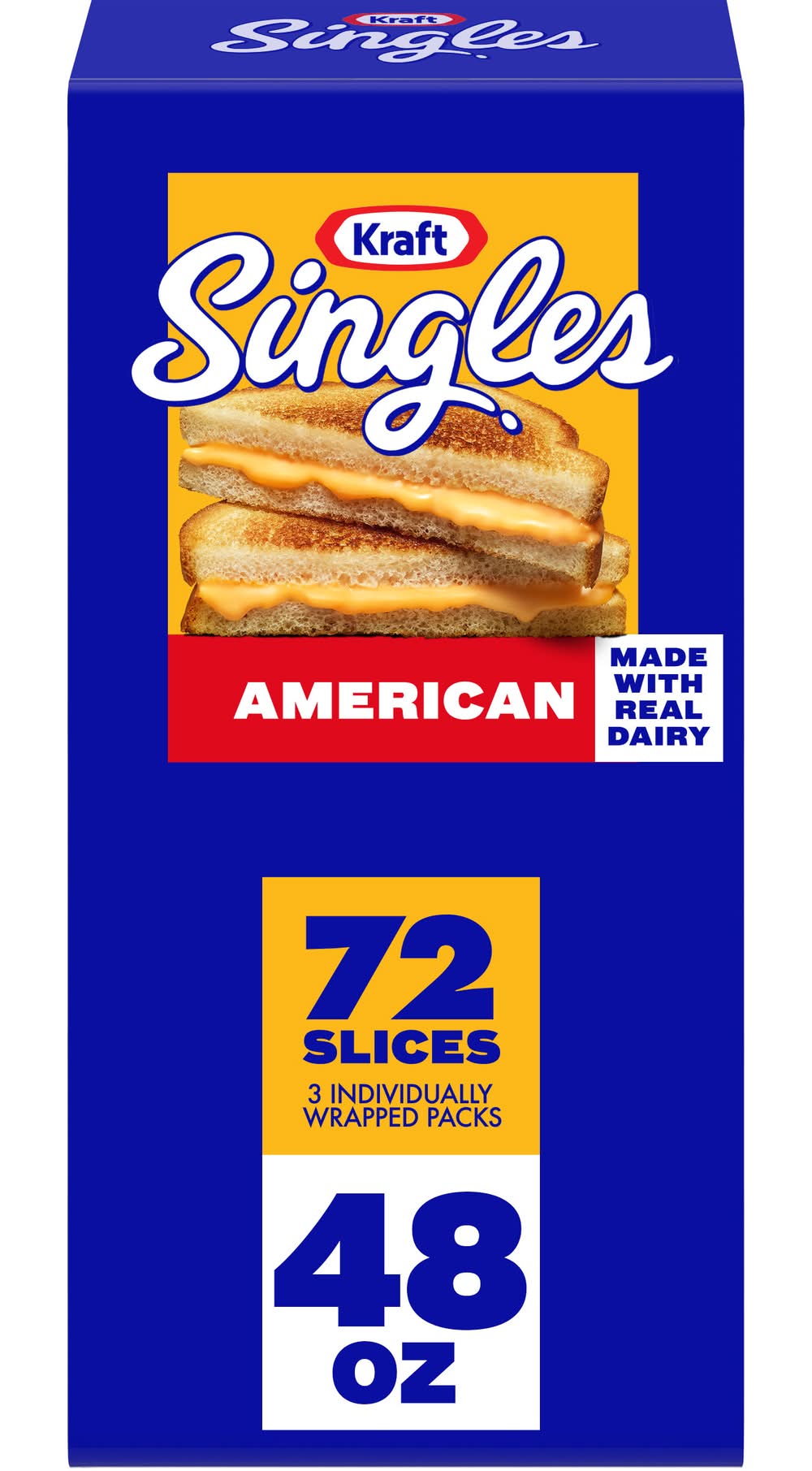 Kraft Singles American Cheese Slices (0.6 oz, 72 ct)