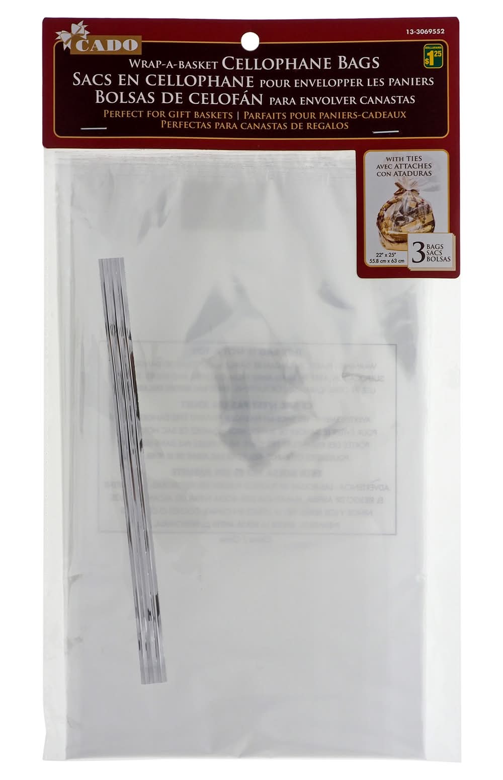 Cado Clear Cellophane Bags (3 ct)