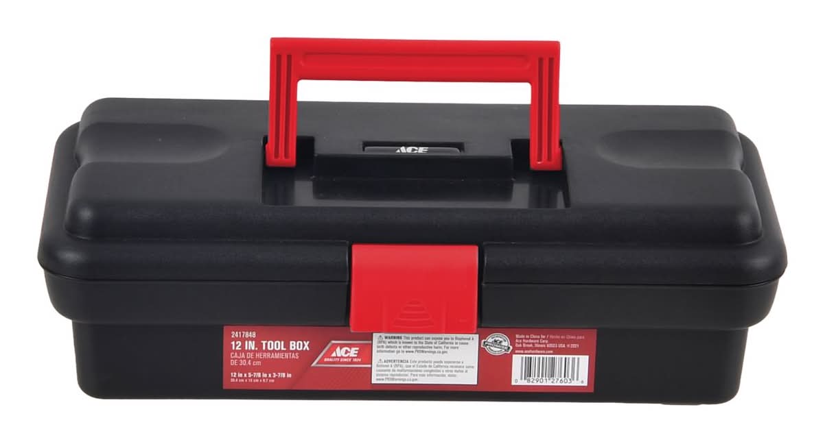 ACE 12 In. One Latch Tool Box Black/Red