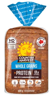 Country harvest pain tranché à base de grains entiers et mélange de protéines - sliced whole grain and protein blend bread