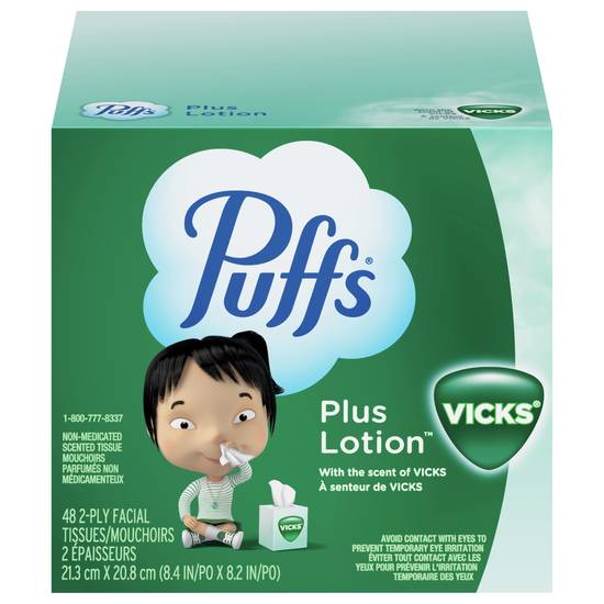 Puffs Vicks Plus Lotion Facial Tissues (48 ct)