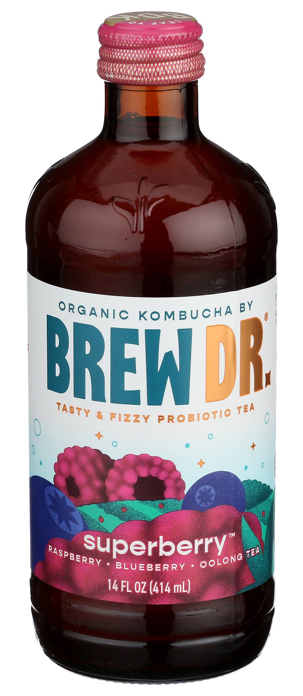 Brew Dr. Kombucha Organic Kombucha, Superberry (14 fl oz)