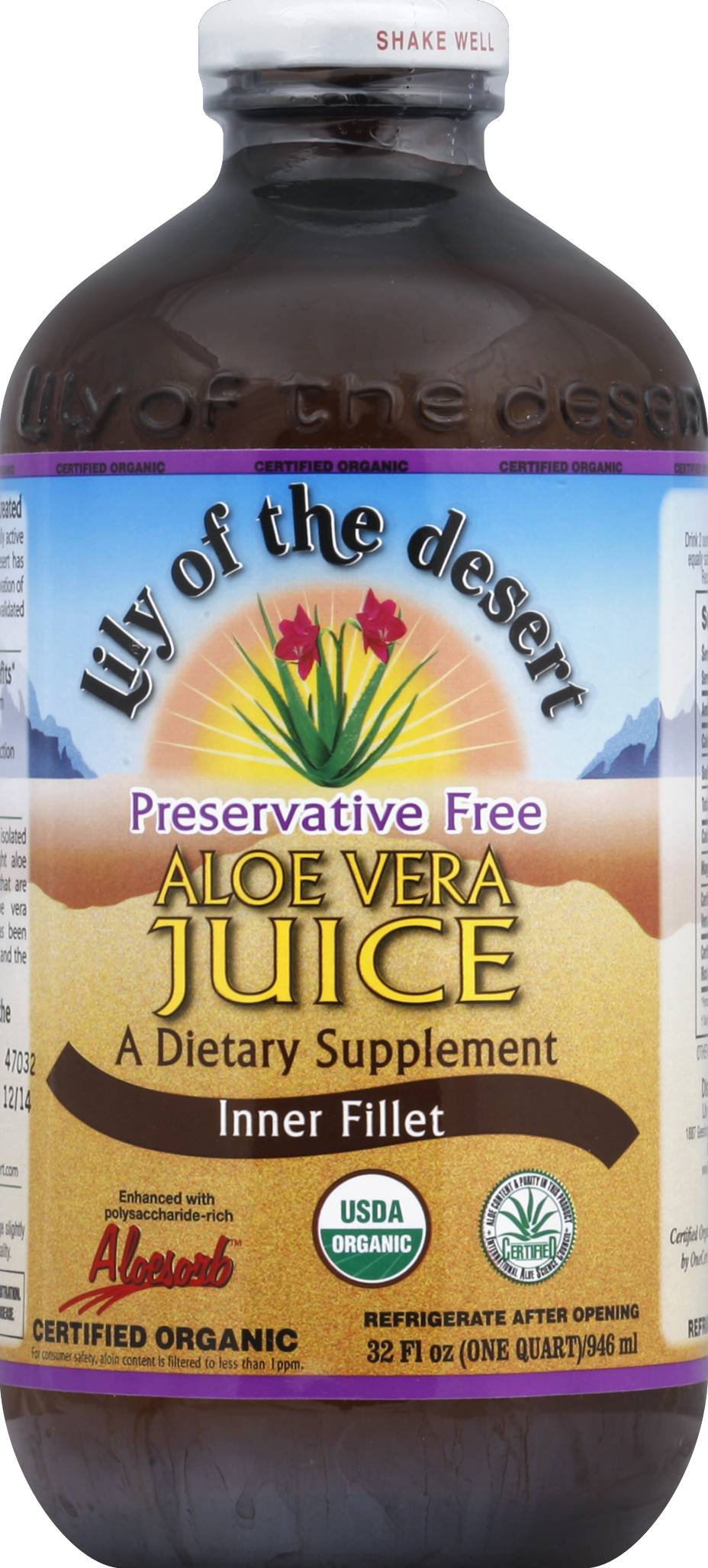 Lily of the desert Preservative Free Inner Fillet Aloe Vera Juice (32 fl oz)