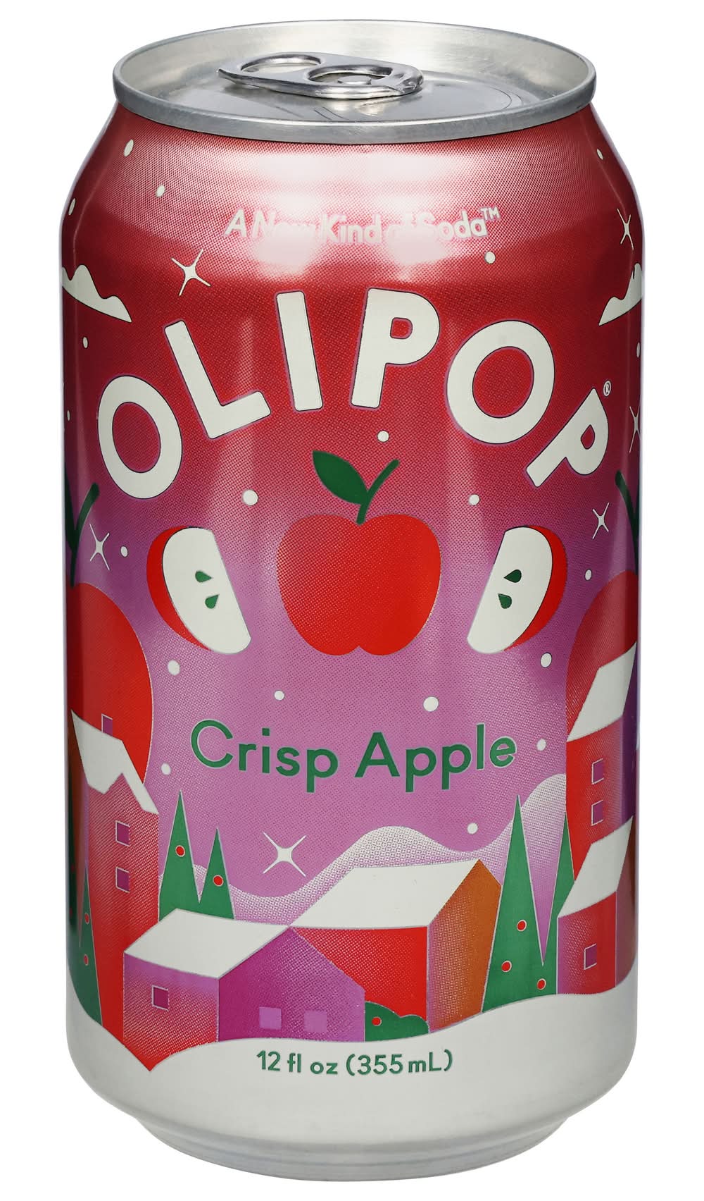 Olipop A New Kind Of Prebiotic Sodaz, Crisp Apple (12 fl oz)