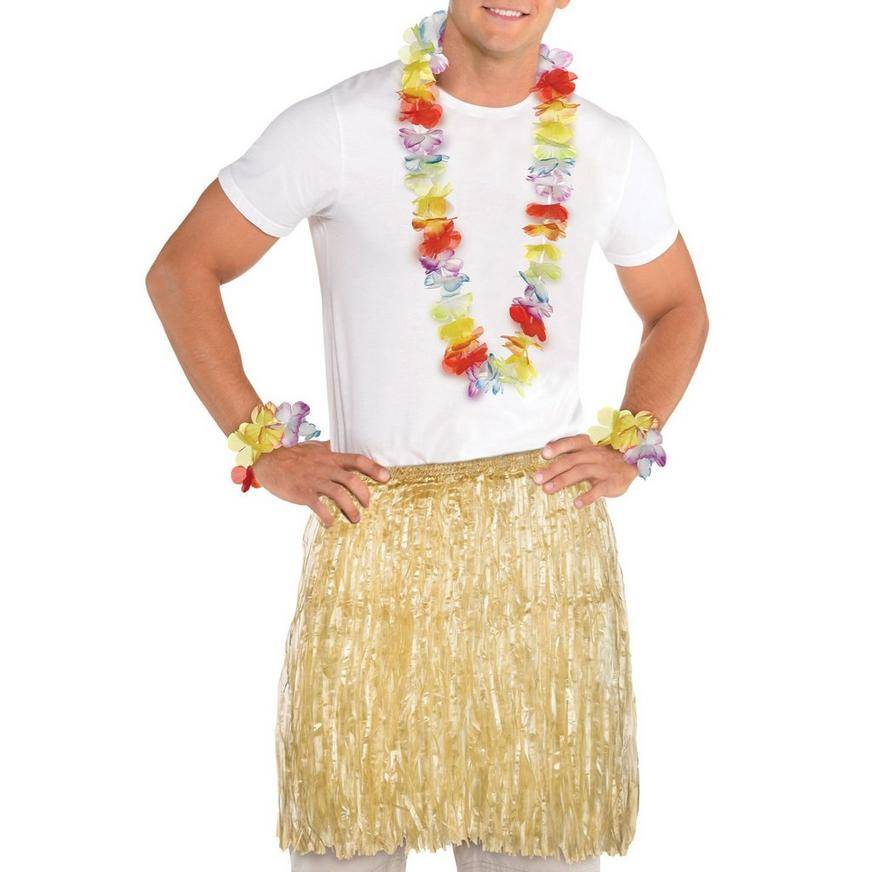 Luau Wearables Kit for 10 Guests, 50pc, Includes Skirts, Leis, Head Wreaths, Wristlets