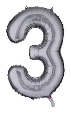 INFLATED Foil Number Balloon 34in 3