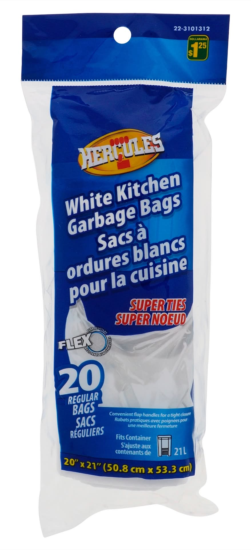 Hercules White Kitchen Garbage Bags (20 ct)