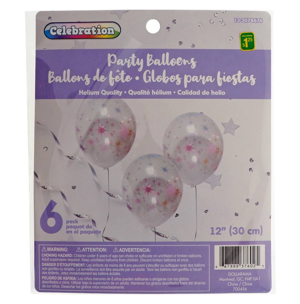 Celebration Party Balloons, 12 In (6 ct)