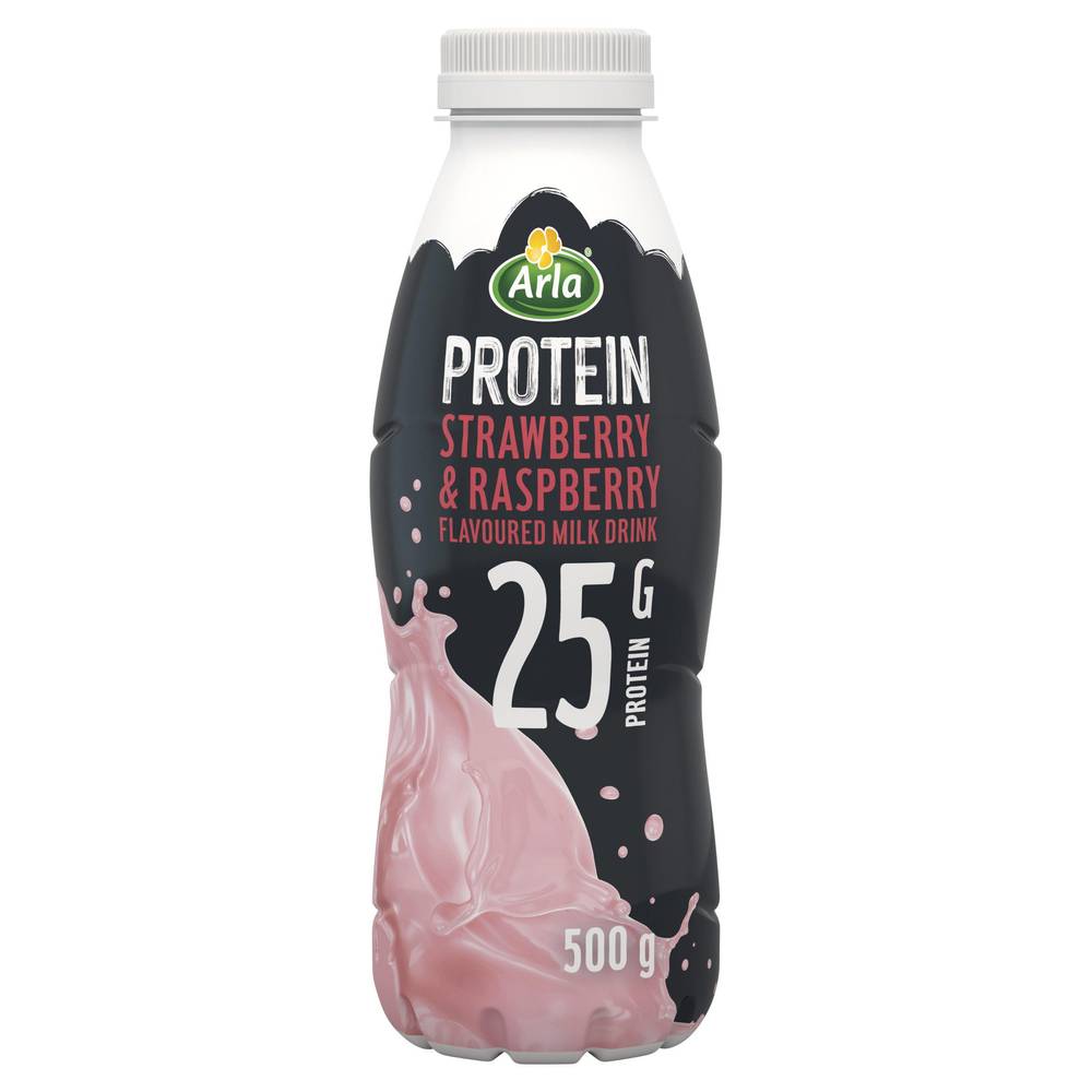 Arla Strawberry-Raspberry, Protein Flavoured Milk Drink (482ml)