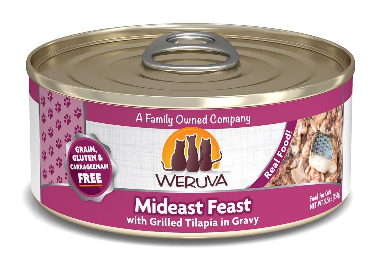 Weruva Mideast Feast with Grilled Tilapia Adult Cat Food, 5.5 oz