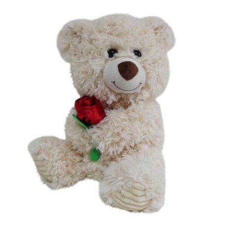 Way To Celebrate Medium Bear With Flower Plush Cream