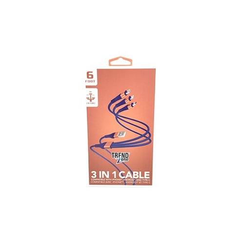 Trendzone 3 in 1 6 ft Cable (1 ct)