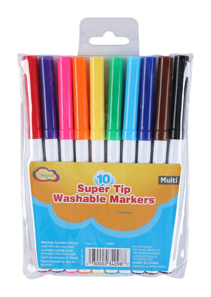 IMAG!NE Super Tip Washable Markers, 3+ Years, Multi (10 ct)