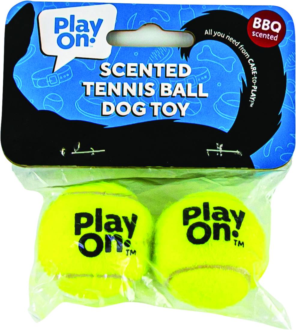 Play On Tuff Scented Tennis Ball Dog Toys, Mint, 1.5 Inch (2 ct)