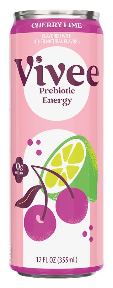 Vivee Prebiotic Energy Drink, Cherry Lime (12 fl oz)