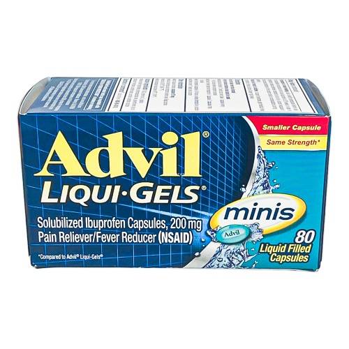 Advil Liqui-Gels Minis Pain Reliever and Fever Reducer, Ibuprofen (100 count, fast pain relief / 200mg)