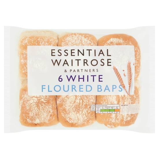 Waitrose Essential White Floured Baps (6 ct)
