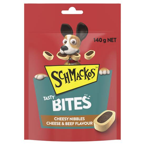 Schmackos Tasty Bites Cheesy Nibbles Cheese & Beef Dog Treat 140g