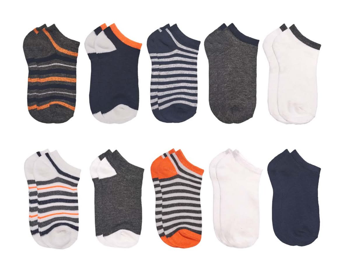 Boys' Low Cut Socks - Medium 10 Ct