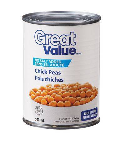 Great Value No Salt Chick Peas (540 ml)