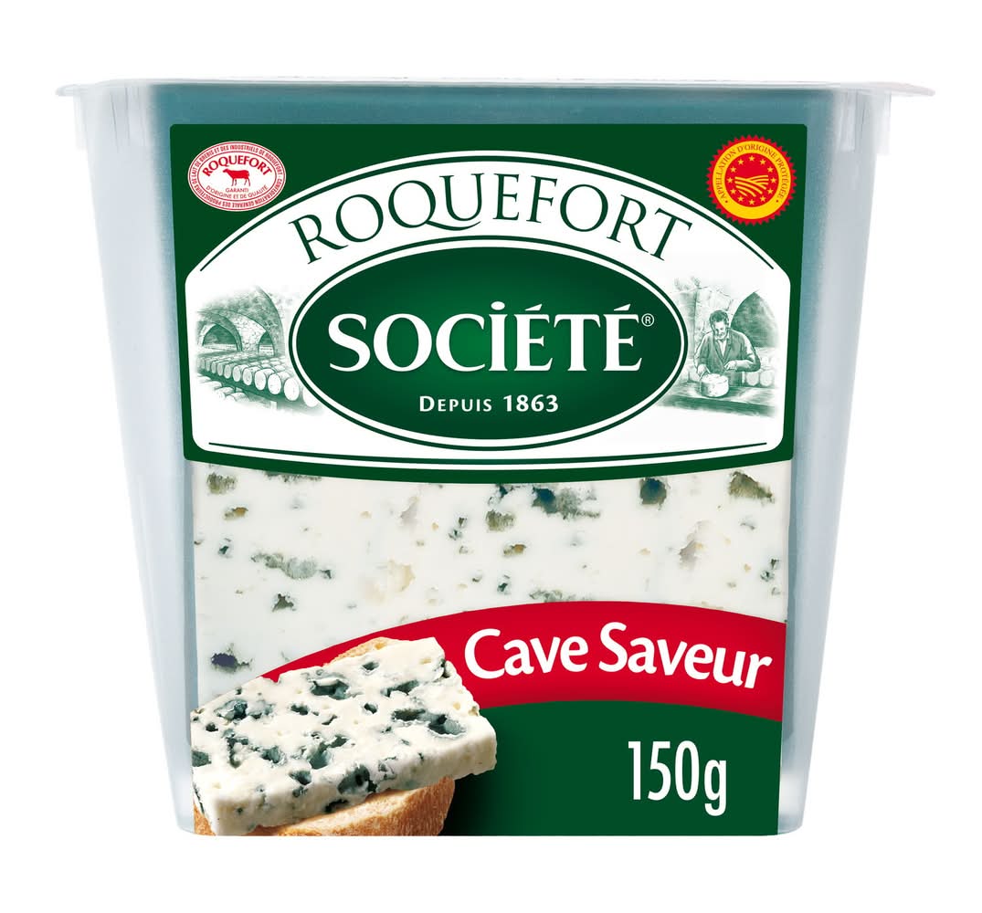 Société - Fromage roquefort au lait cru de brebis aop, cave (150g)
