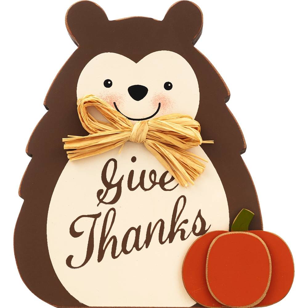 Give Thanks Critter Sign, 6 in