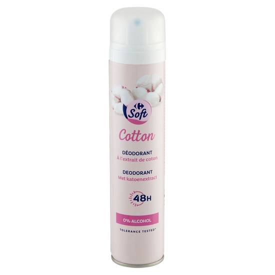 Carrefour Soft Cotton 48h Déodorant Extrait Coton  0% Alcohol 200 ml