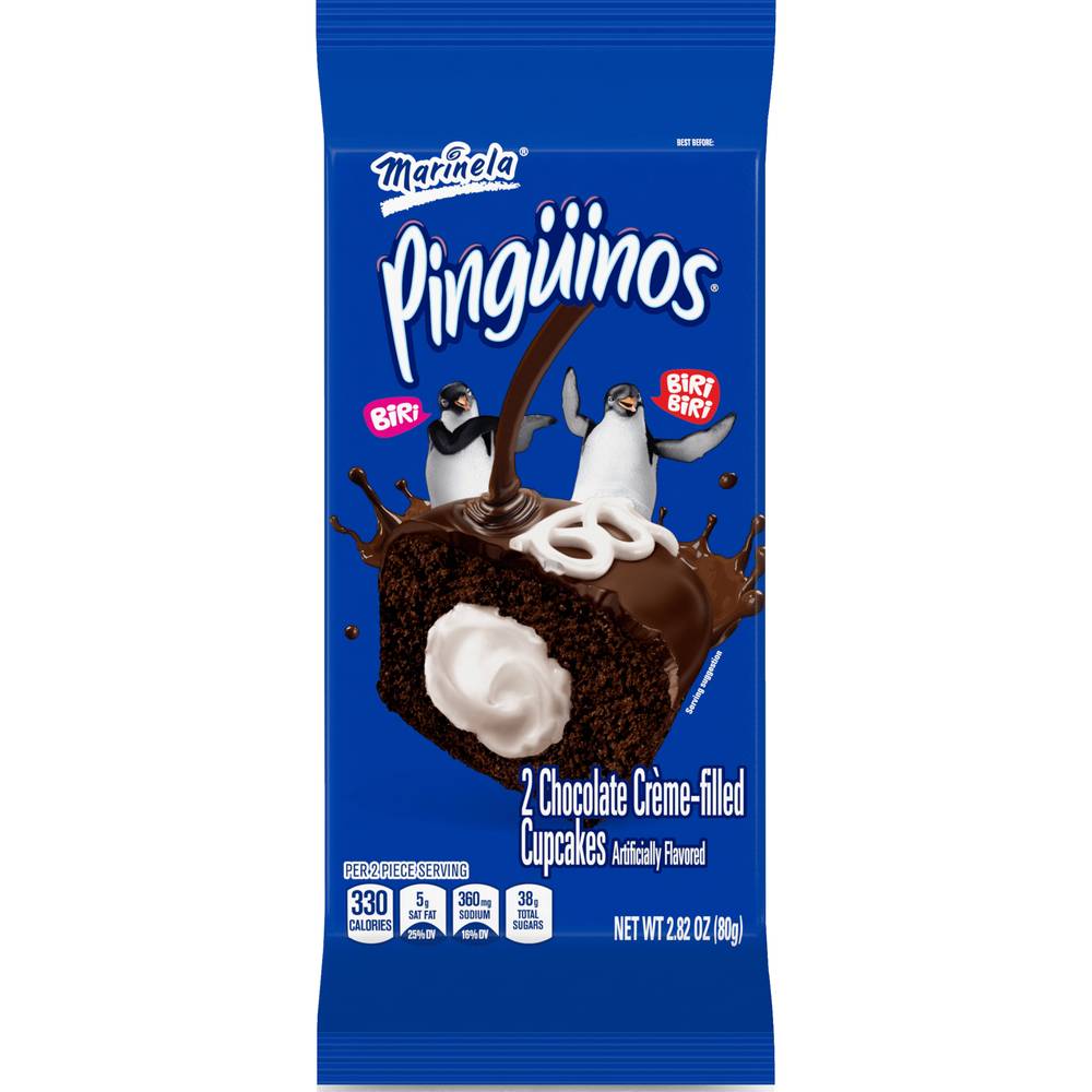 Marinela Pinguinos Creme-Filled Cupcakes, Chocolate (2.82 oz, 2 ct)