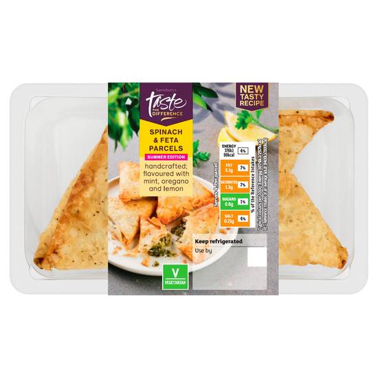 SAVE £0.95 Sainsbury's Spinach & Feta Parcels Summer Edition, Taste the Difference 140g