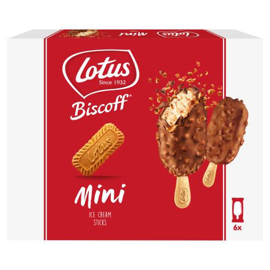 Lotus Biscoff Mini Ice Cream Sticks 6 X 60ml (360ml)