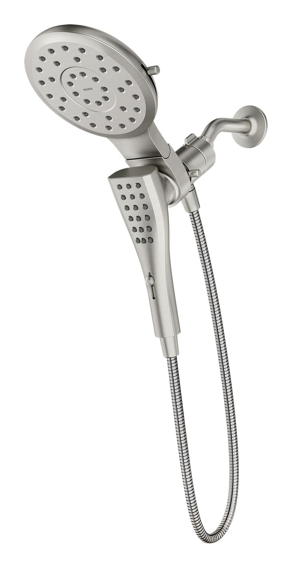 Moen Verso 8.0 -Spray Spot Resist Brushed Nickel 7-in Round Rain Shower Head with Handheld Combo 1.75 GPM