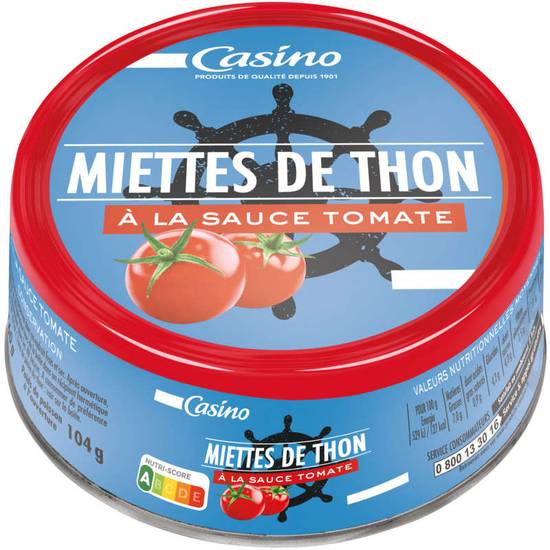CASINO - Miettes de thon à la tomate - 160g