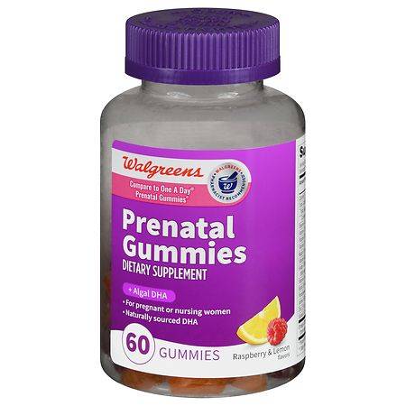 Walgreens Prenatal Gummies + Algal Dha Raspberry