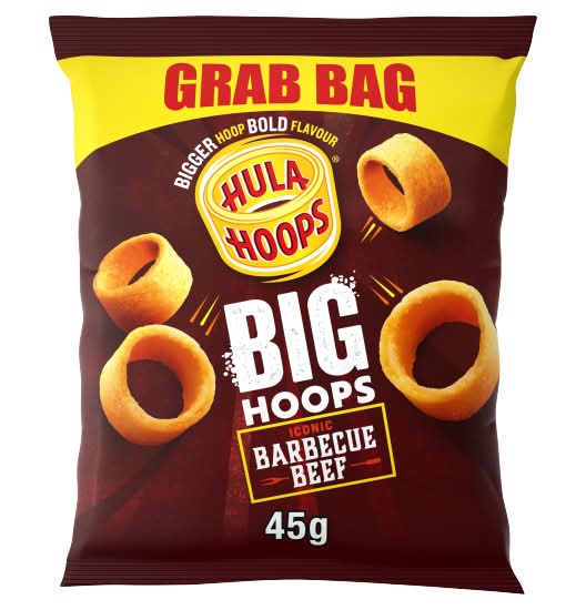 Hula Hoops Barbecue Beef, Big Hoops Potato Rings (45g)
