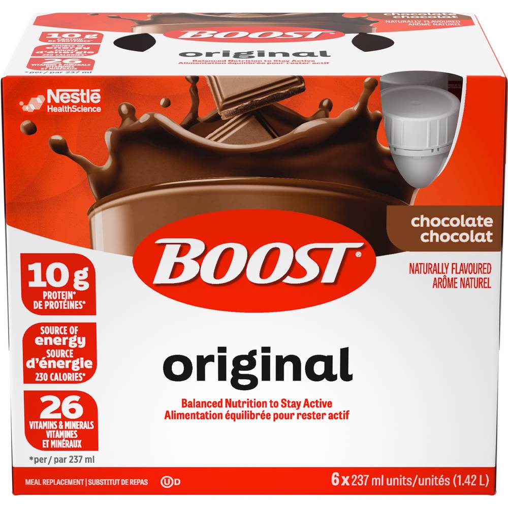 Boost Original Meal Replacement Drink (case), Chocolate (6 x 237 ml)