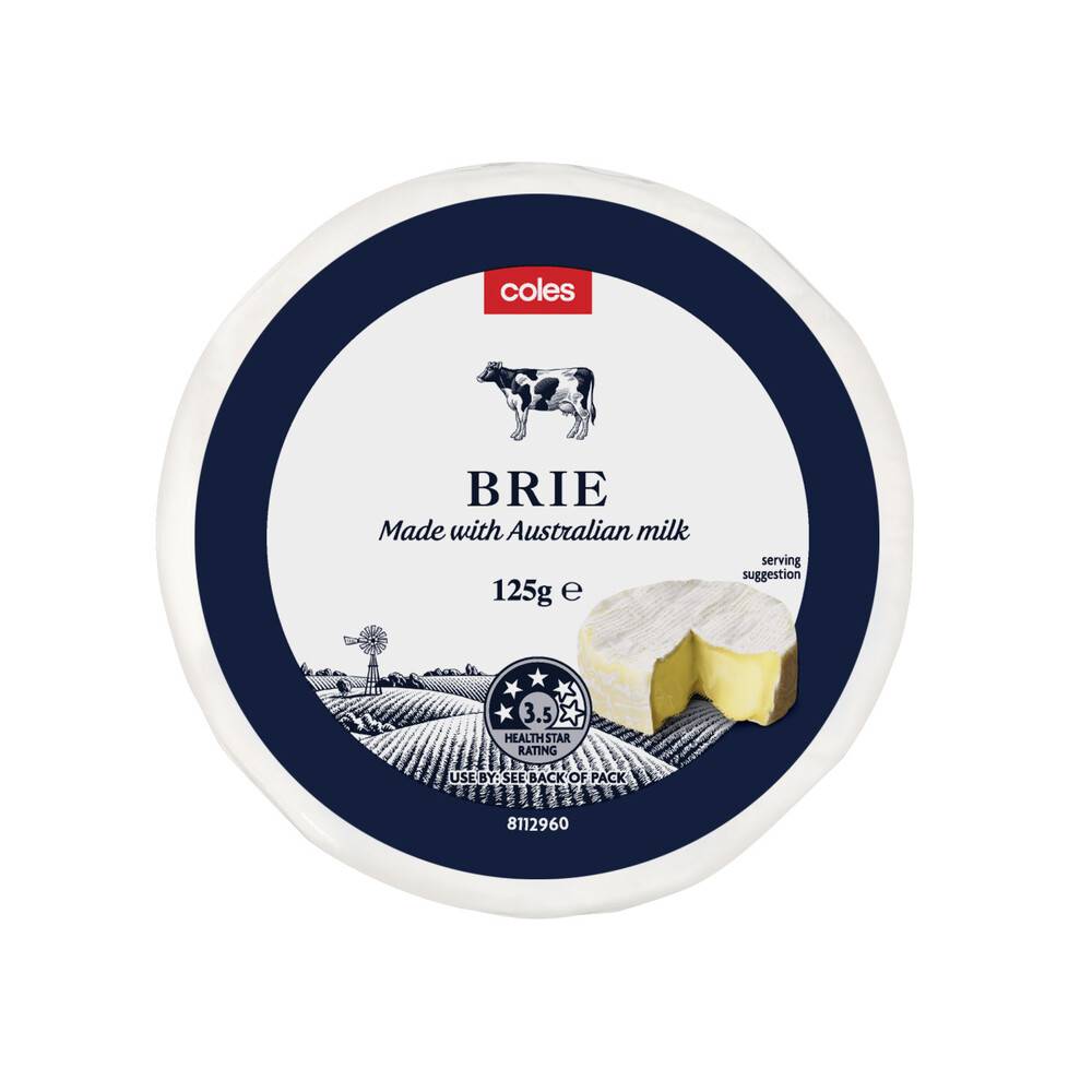 Coles Dairy Cheese Brie Wrapped 125g