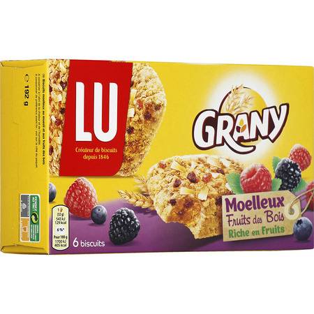 Lu - Grany barres céréales aux fruits des bois moelleux  (6 pièces)