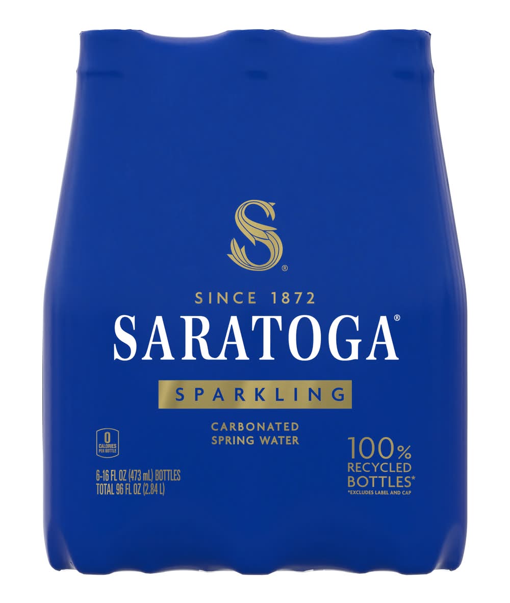 Saratoga Sparkling Carbonated Spring Water (6 x 16 fl oz)