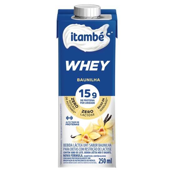 Itambé bebida láctea uht sabor baunilha whey 15g zero lactose (250 ml)