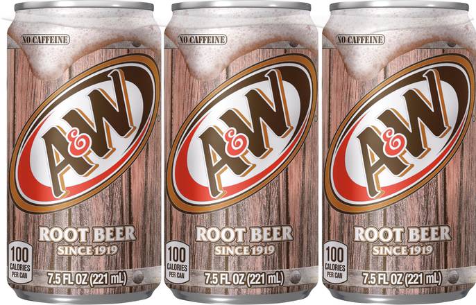 A&W Root Beer Soda (6 ct, 7.5 fl oz)