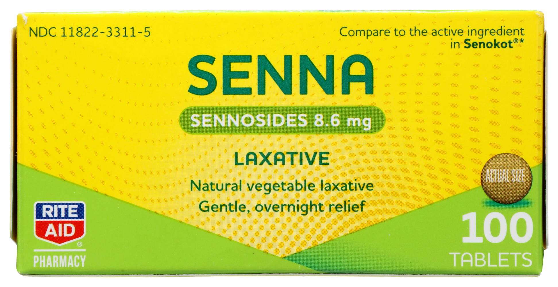 Rite Aid Senna Laxatives Tablets - 8.6Mg, 100 Count