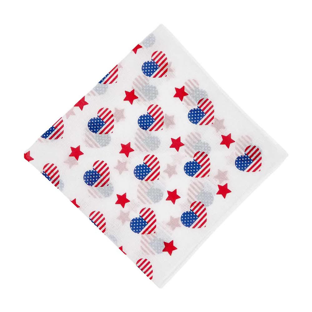 Patriotic Heart And Flag Print Bandana