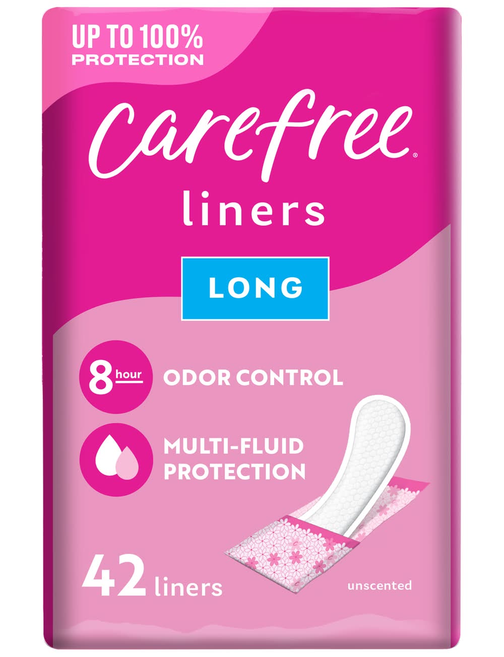 Carefree Long Pantiliners (3.2 oz, 42 ct)