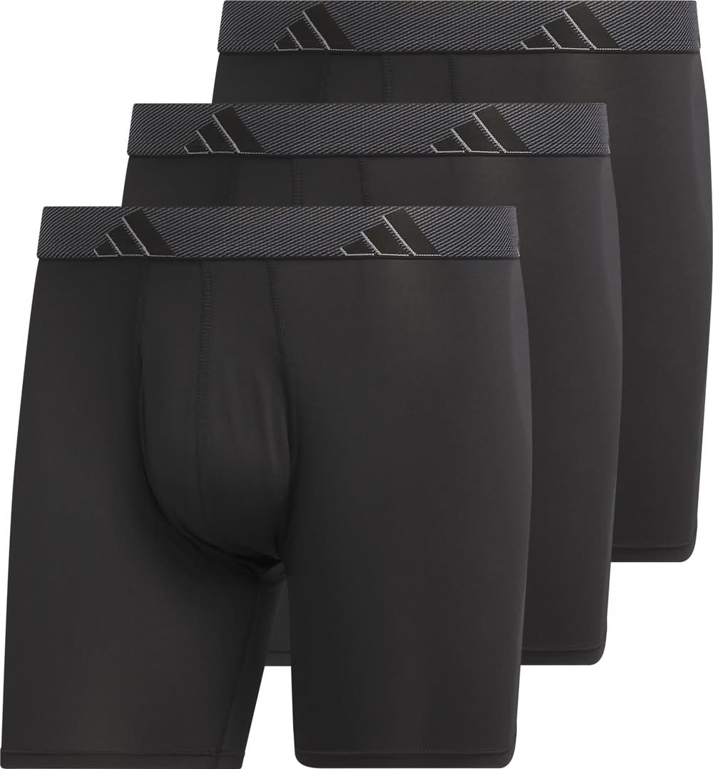 adidas Men's Microfiber Boxer Briefs – 3 Pack (Black/Onix Grey/Black, XL)