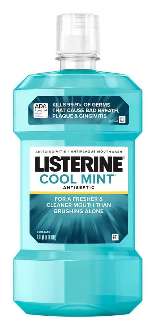 Listerine Cool Mint Intense Antiseptic Mouthwash For Bad Breath 1 L