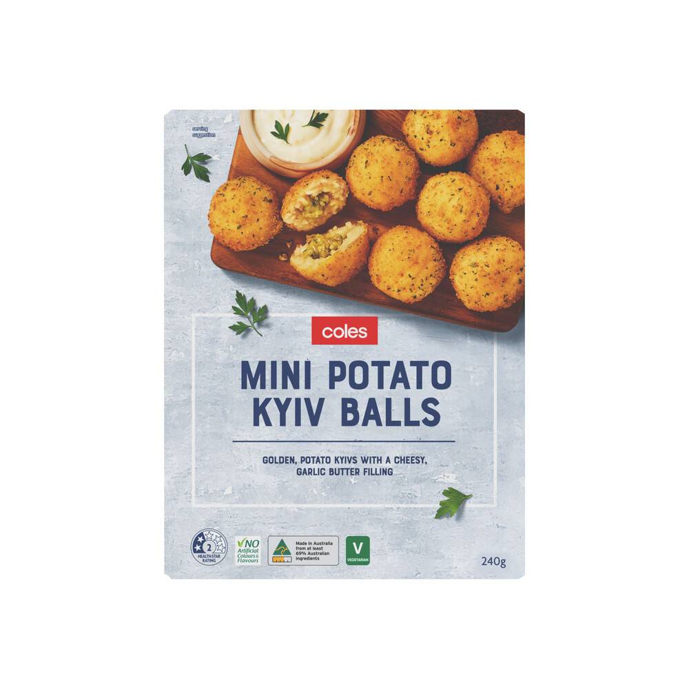 Coles Mini Potato Kiev Balls With Cheesy Garlic 240g