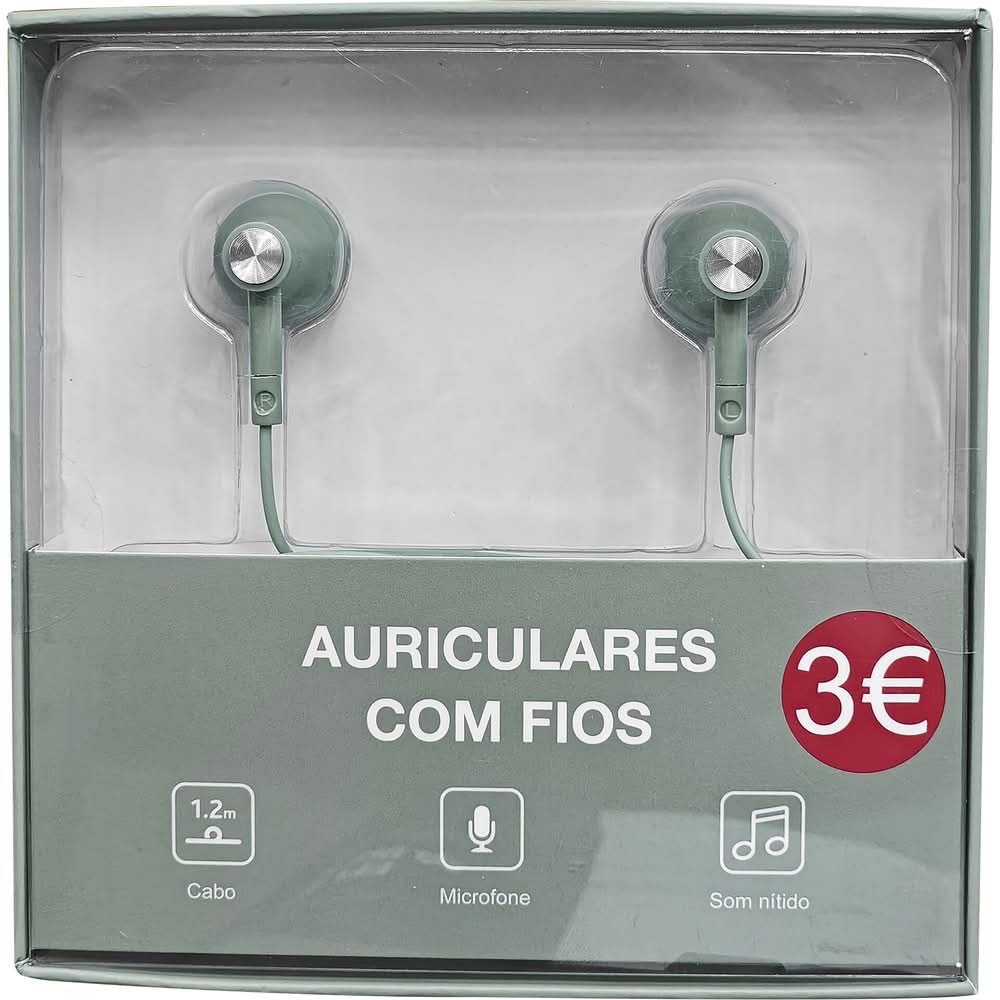 Auriculares com Fios Verde Fusion