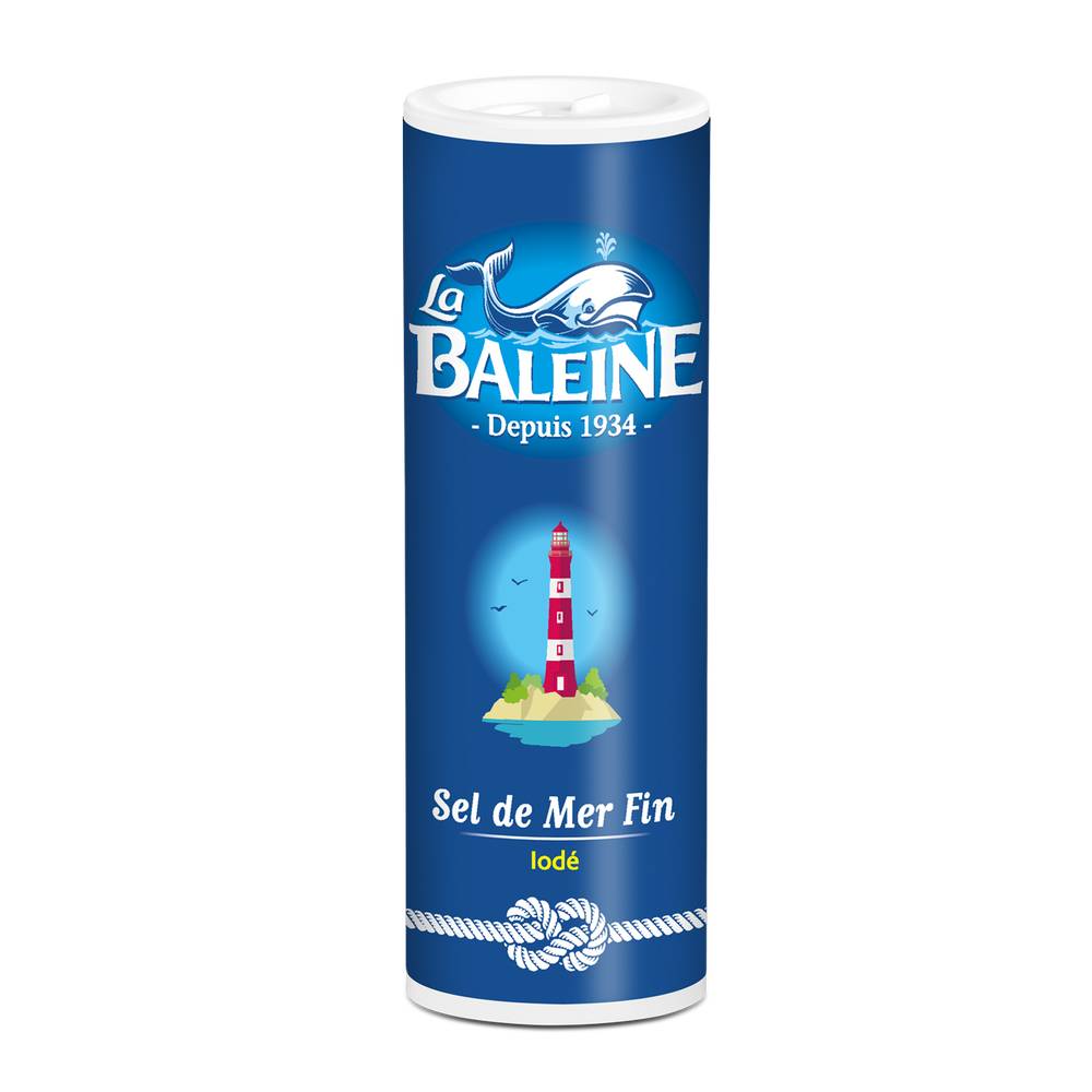 La Baleine - Sel de mer fin iodé de méditerranée salière (250g)