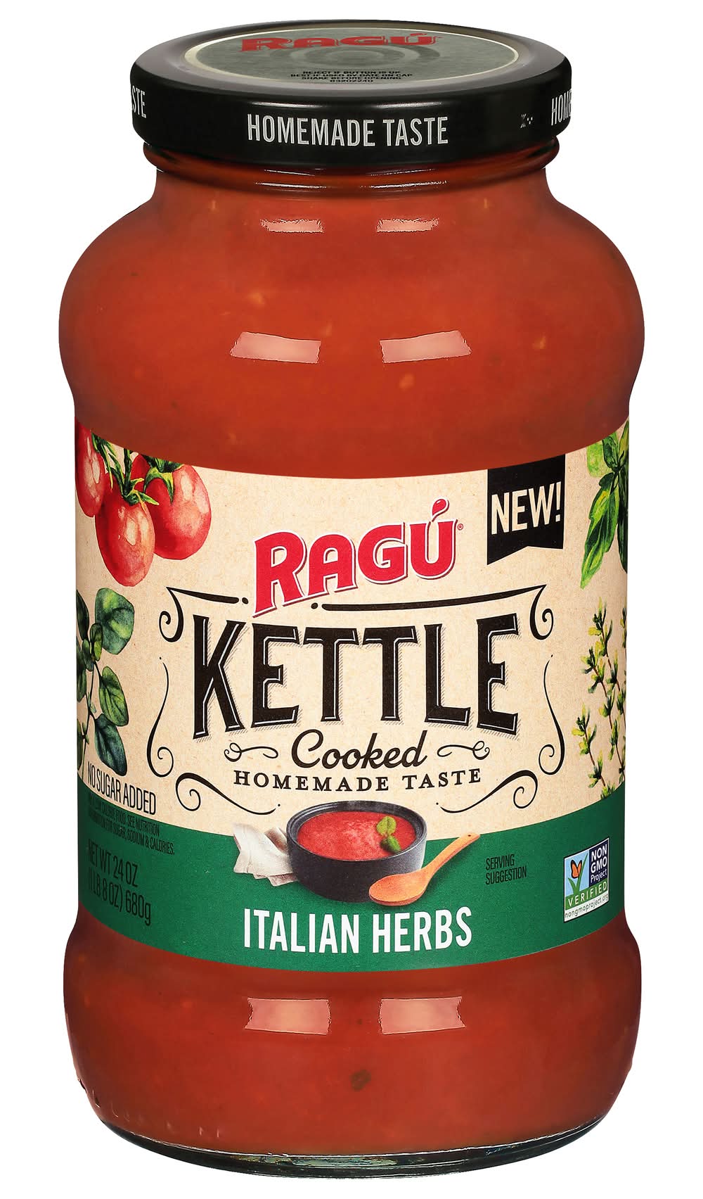 Ragú Kettle Cooked Pasta Sauce, Italian Herbs (24 oz)